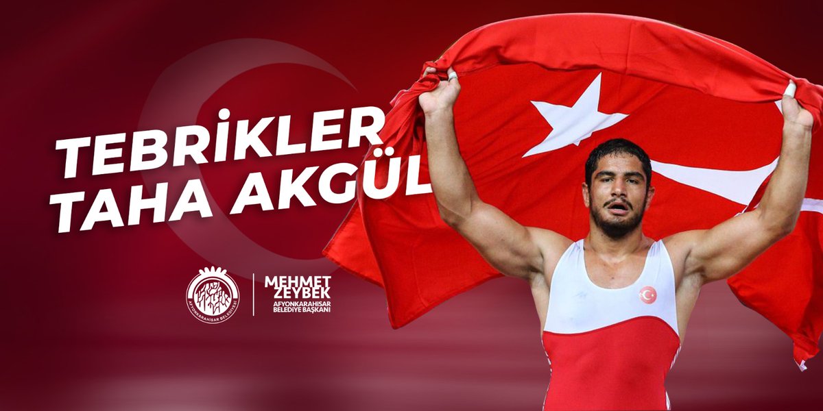 afyonbelediyesi's tweet photo. Teşekkürler #TahaAkgül... 

#AvrupaGüreşŞampiyonası'nda altın madalya kazanarak 8. kez Avrupa Şampiyonu olan @tahaakgul' ü tebrik ediyoruz.
Başarıların daim olsun... 

@zeybekbaskan
@kasapoglu https://t.co/TaSNjXFYcC