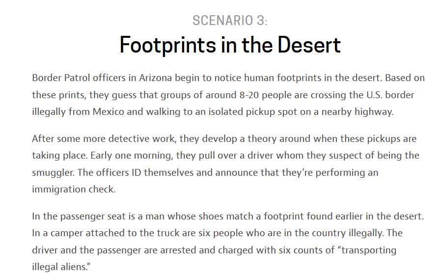 Let's start with a thinking challenge put together by  @frontlinepbs, can you spot the illegal police stop?POLICE STOP #03: Footprints In The Desert: #CRJ201  #PoliceProcedure