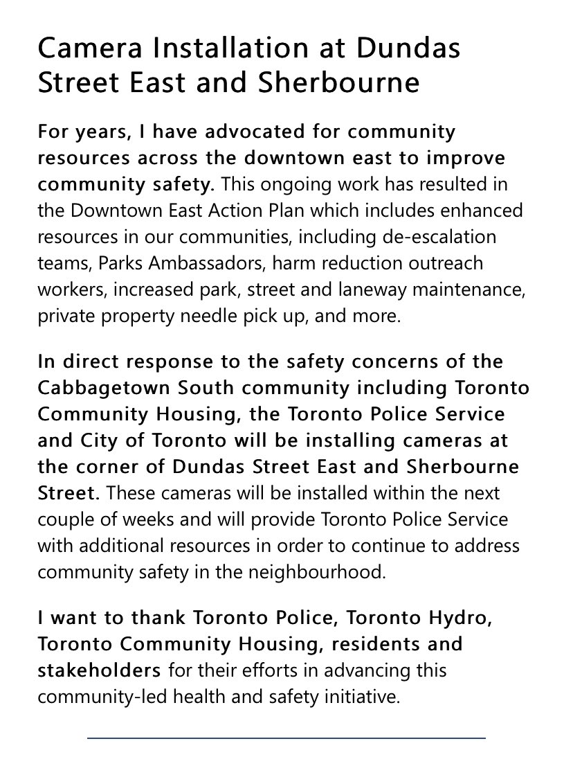 1/7Police with the support of  @kristynwongtam and local anti-poor south cabbagetown group are installing cameras at the corner of Sherbourne and Dundas in the coming weeks. As calls for defunding the police grow- racialized, poor communities in Toronto continue to be targeted.