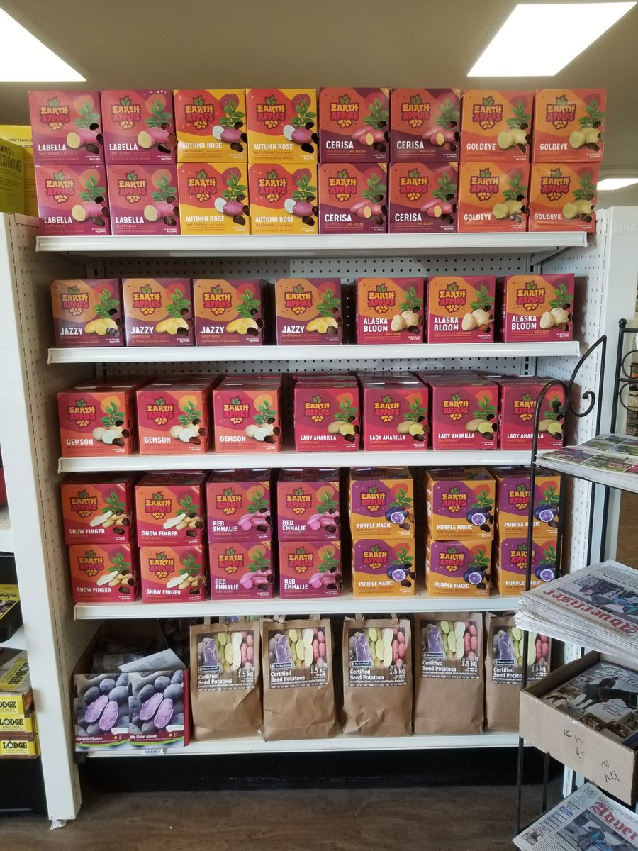 It's time to plant those potatoes and we have a beautiful selection from <a href="/GrowEarthApples/">EarthApples</a> #buckerfields #102yearsandcounting #shoplocal #salmonarm