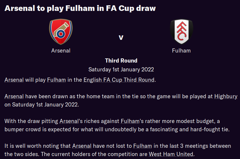 FA Cup draw. I realised I put FA Cup in the United tweet it was the League Cup.  #FM21