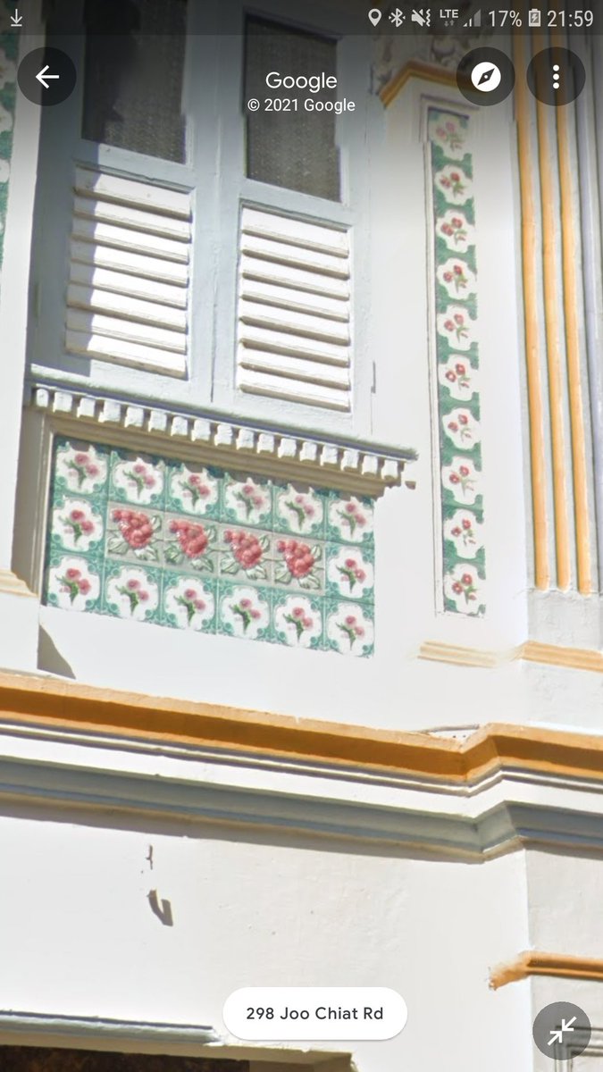 And this leads us to the beautiful and amazing Joo Chiat Road in Singapore, which is covered in the same tiles, and which tourists flock to visit...