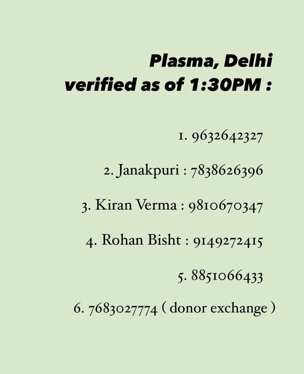 The followed are for Delhi regarding different services from Ambulance to Remedesvir to Tocilizumab to Oxygen Cylinders to Testing.