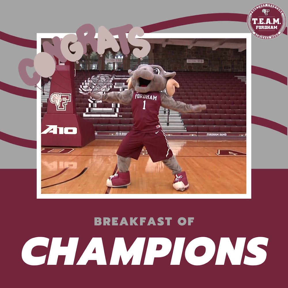 TOMORROW: Breakfast for Champions!⁣
⁣
Please join us tomorrow, April 22nd, from 1pm to 3pm under the bleachers of Coffey Field to pick up a Fordham mug and take a pic to celebrate your accomplishment. ⁣#teamfordham #fordhamathletics