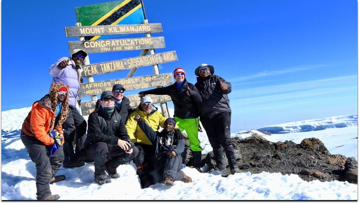DrNordquist's tweet photo. Kilimanjaro 19,341ft Aug 2020. Dear friends #seanswarner Peter Teo, Lucas, Zungu! https://t.co/gyIER4r02S