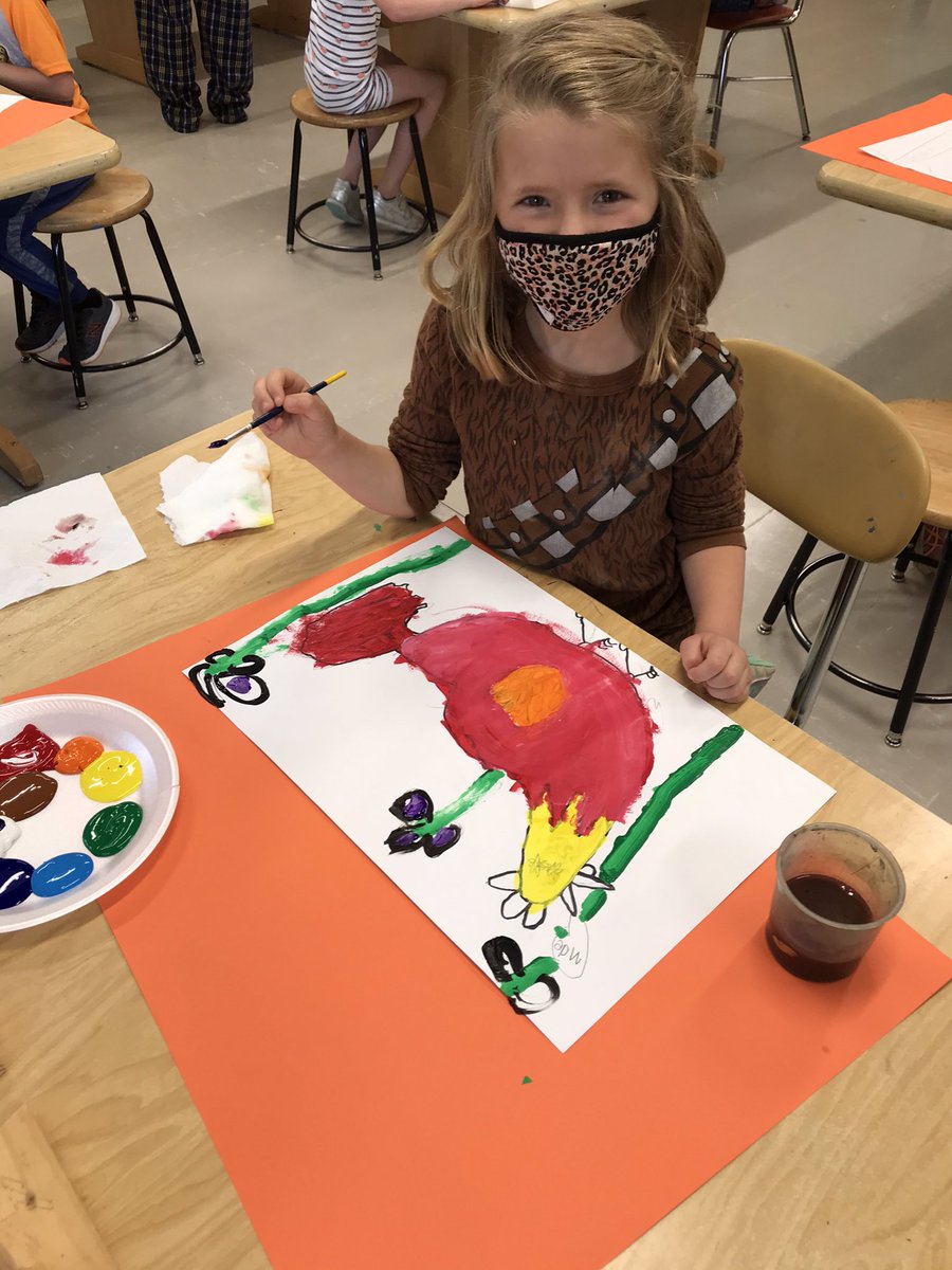 HunterPrincipal's tweet photo. Our Kindergarten students are drawing and painting in their art elective class! @wcpssmagnets @WCPSS @ShaneBarham1976 #HunterStars #HunterStrong π¨ https://t.co/pmcikcPptn