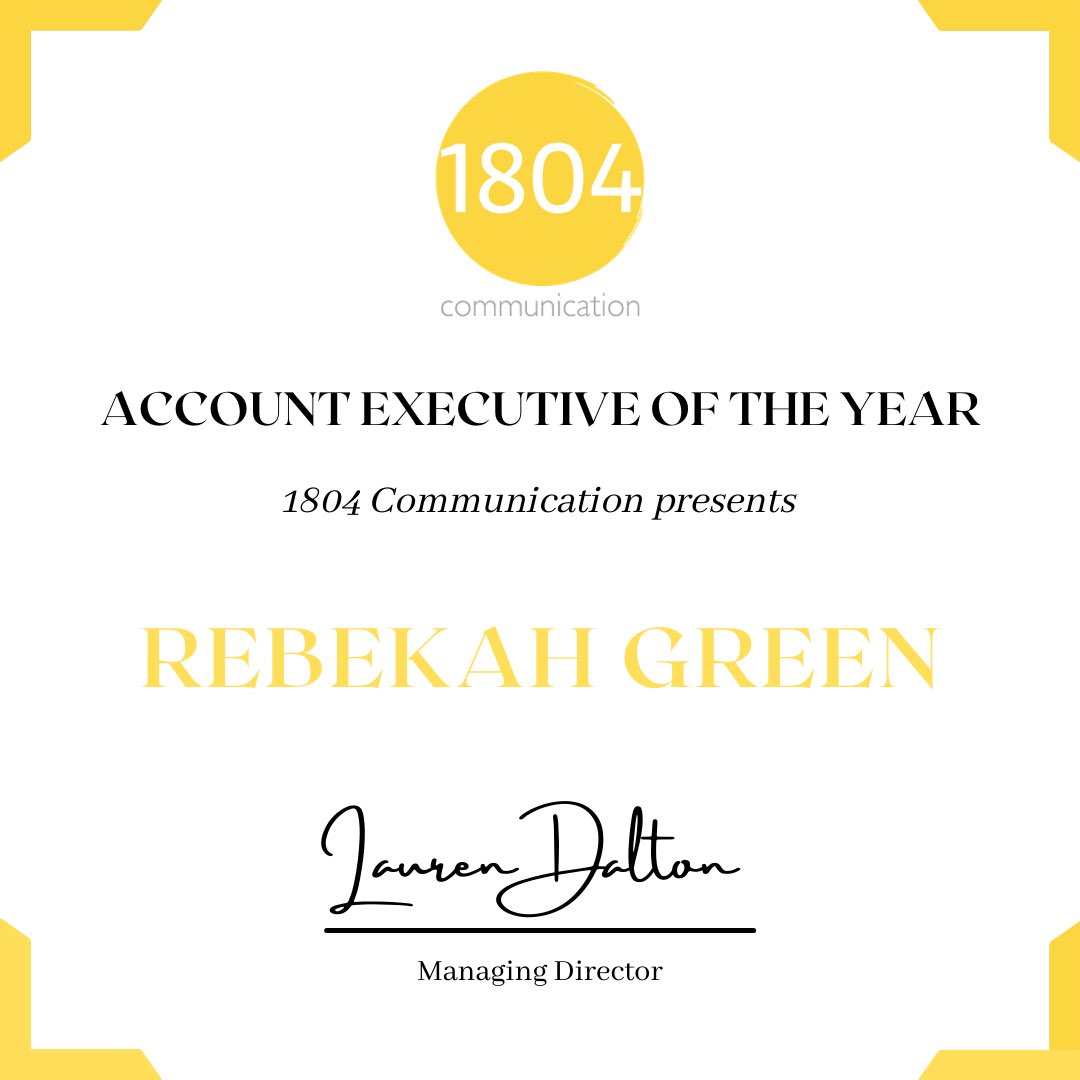 1804OU's tweet image. Rebekah Green, Account Executive of the Year! ☺️