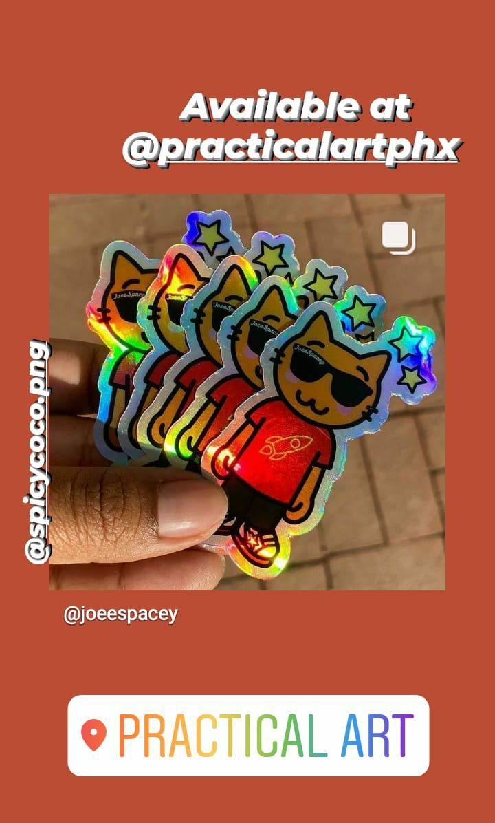 joeerocket's tweet image. #holographic Spacey all 2021 🚀 | @JoeeSpacey | #arizona #practicalart | #Stickers