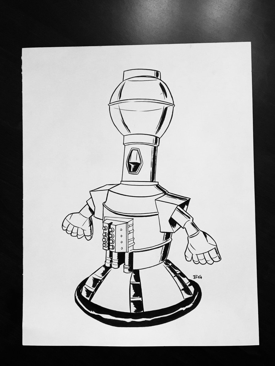 iwantmystery's tweet photo. In celebration of #bringbackmst3k, I’m sharing my Satellite of Love robot pinups.
Here’s my inked Tom Servo drawing! “I’m the wind, baby.”
#MST3K #makeart #tomservo #servo #mysterysciencetheater https://t.co/WOK4VsGW6V
