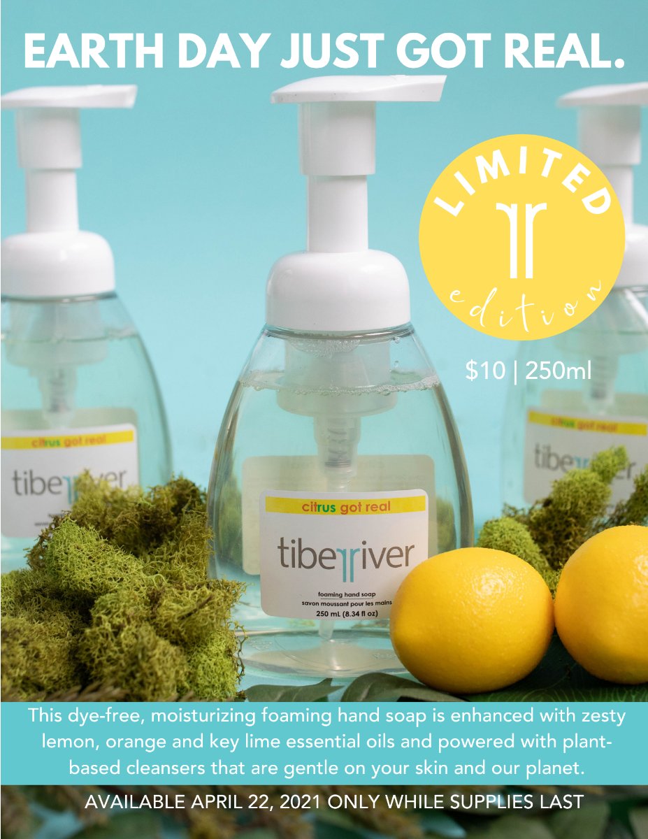 libtech15's tweet image. Whaaaaaat?  
Tiber River has created a limited scent for 1 day only... and only in a &quot;Foaming Hand Soap&quot;
This is to celebrate &quot;Earth Day&quot; (Thursday April 22, 2021).
If you order through me (via messenger or text) before 4 PM tomorrow ... you will save the Shipping and the GST!