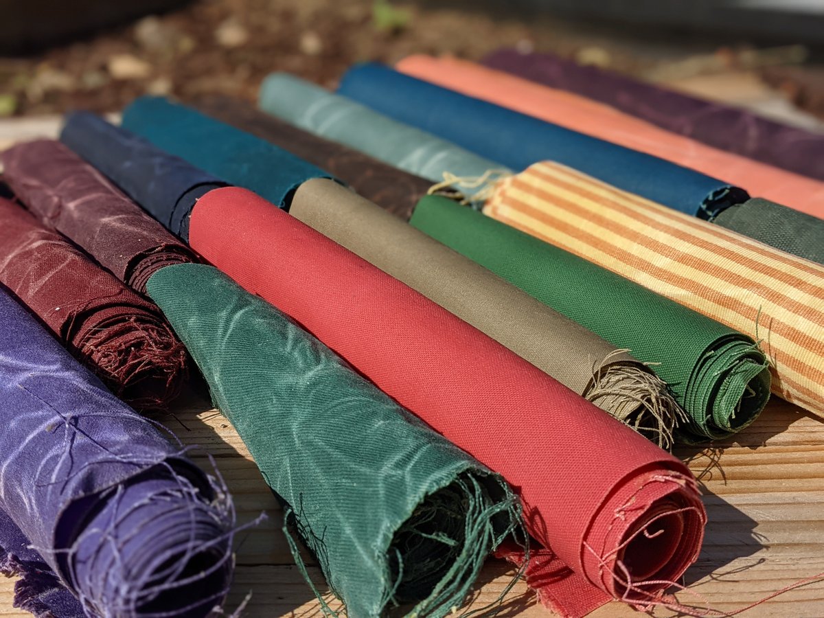 threadfarer's tweet image. Spring is in the air! Can't get enough of these fun colored #waxedcanvas remnants - perfect for smaller projects, accents, and trim etsy.com/listing/956658…
