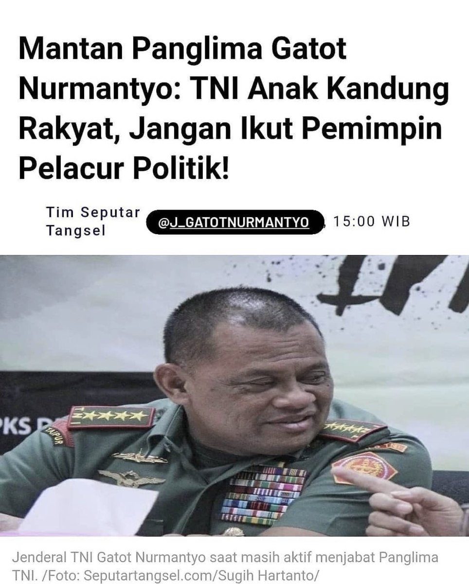 CapungRimba's tweet photo. TNI Anak Kandung Rakyat, Jangan Ikut Pemimpin Pelacur Politik!

-Gatot Nurmantyo

#MusnahkanKomunisme 
#MusnahkanKomunisme https://t.co/lBoyQCyaH7