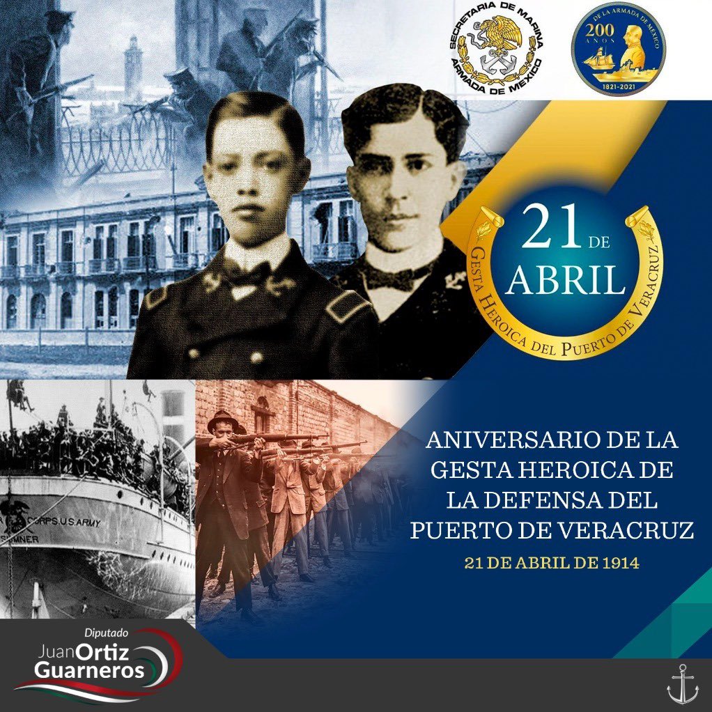 JOGuarneros's tweet image. Hoy conmemoramos el CVII Aniversario de la Defensa del Puerto de Veracruz, cuando Cadetes de la Escuela Naval, y el pueblo veracruzano, defendieron la soberanía de🇲🇽. Orgulloso de los héroes, civiles y militares, que ofrendaron su vida a la patria. @SEMAR_mx #ParaServirAMéxico ⚓️