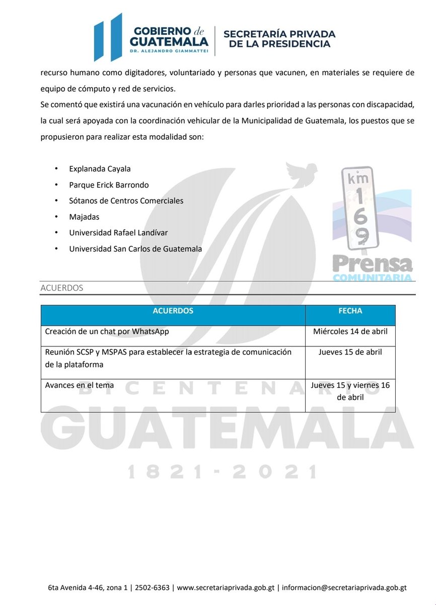 #URGENTE | El presidente <a href="/DrGiammattei/">Alejandro Giammattei</a> solicitó la creación de una Comisión Presidencial de Vacunación público-privado, no anunciada a la población, presidida por su secretario privado Janio Rosales  en donde involucra al <a href="/CACIFGuatemala/">CACIF</a>. (hilo)