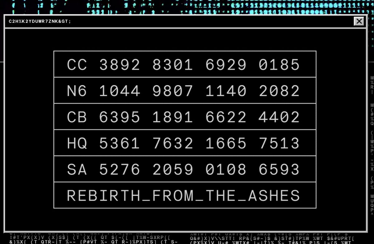 Call Of Duty News These Codes Pop Up On The Teaser Site When You Click On The Missile