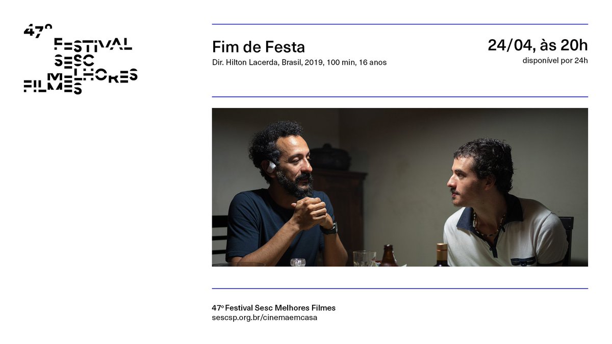 🔥 SESSÃO ÚNICA DE PACARRETE 🔥

A exibição dos filmes do 47º Festival Sesc Melhores Filmes neste fim de semana está especial! Amanhã, às 20h, teremos a sessão única de "Pacarrete", de Allan Deberton, o grande vencedor do festival neste ano! Assista: sescsp.org.br/cinemaemcasa