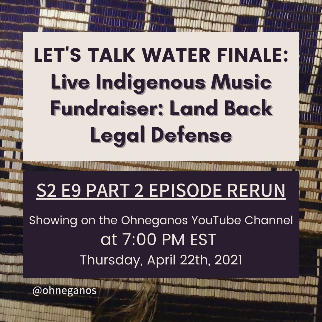 Tomorrow at 7pm on our YouTube, we are premiering the season 2 finale of Let's Talk Water! In this final episode, Makasa and Dexter hosted a live music fundraiser in support of the 1492 Land Back Lane legal defense fund. Don't miss out!
youtube.com/watch?v=aBuKRq…
