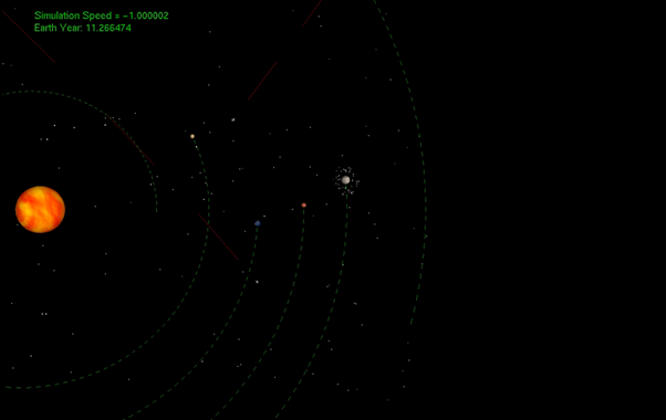 EavesGames's tweet photo. Here's a screenshot of my complete Solar System simulation! It allows you to move forwards and backwards through time and observe asteroid collisions between the planets and moons!
#gamedev #gamedevelopment #simulation #solarsystem #space #physics #opengl #programming #coding https://t.co/rgsAPTw00n