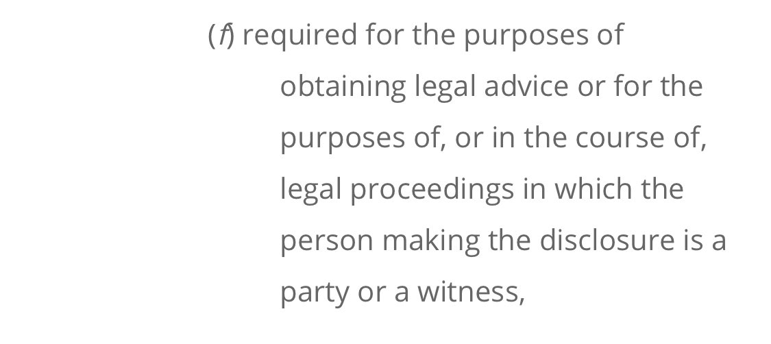 The Dept official (before getting legal advice) cites Section 8(f) of the pre-GDPR Data Protection Act 1998-2003“Any restrictions in this Act on the disclosure of personal data do not apply if the disclosure is—“