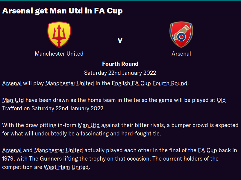 Drawn United in another cup....  #FM21