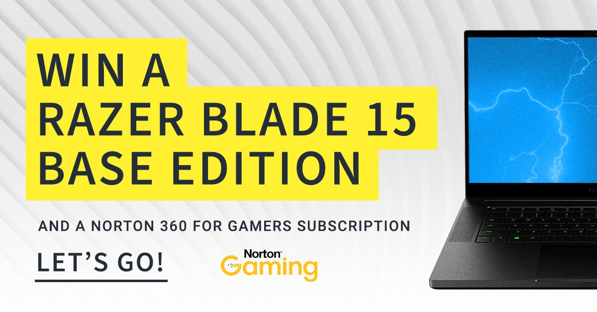 BigCheese's tweet photo. You — yes YOU — can win a Razer laptop in this @NortonGaming giveaway. Enter to win, Cheds!

Ends 5/12/21 9:00:00 AM EST.  No purch nec. 18+, 50 US &amp; DC. Rules and enter here: https://t.co/T4ygLd2wRZ

#sponsored https://t.co/uvdAdvfPZg