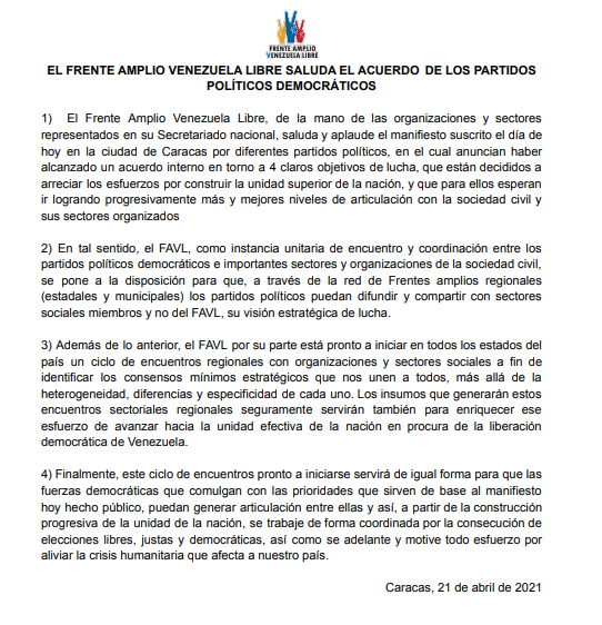 Frente Amplio Venezuela Libre tweet media