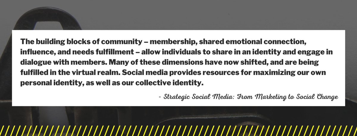 PostWorksDMS's tweet image. Where once people were limited to a #community based on proximity, now people from around the world can use social media to find larger communities with which to engage. And movements which were once confined to the local can now grow globally. #snhusmm #onlineactivism