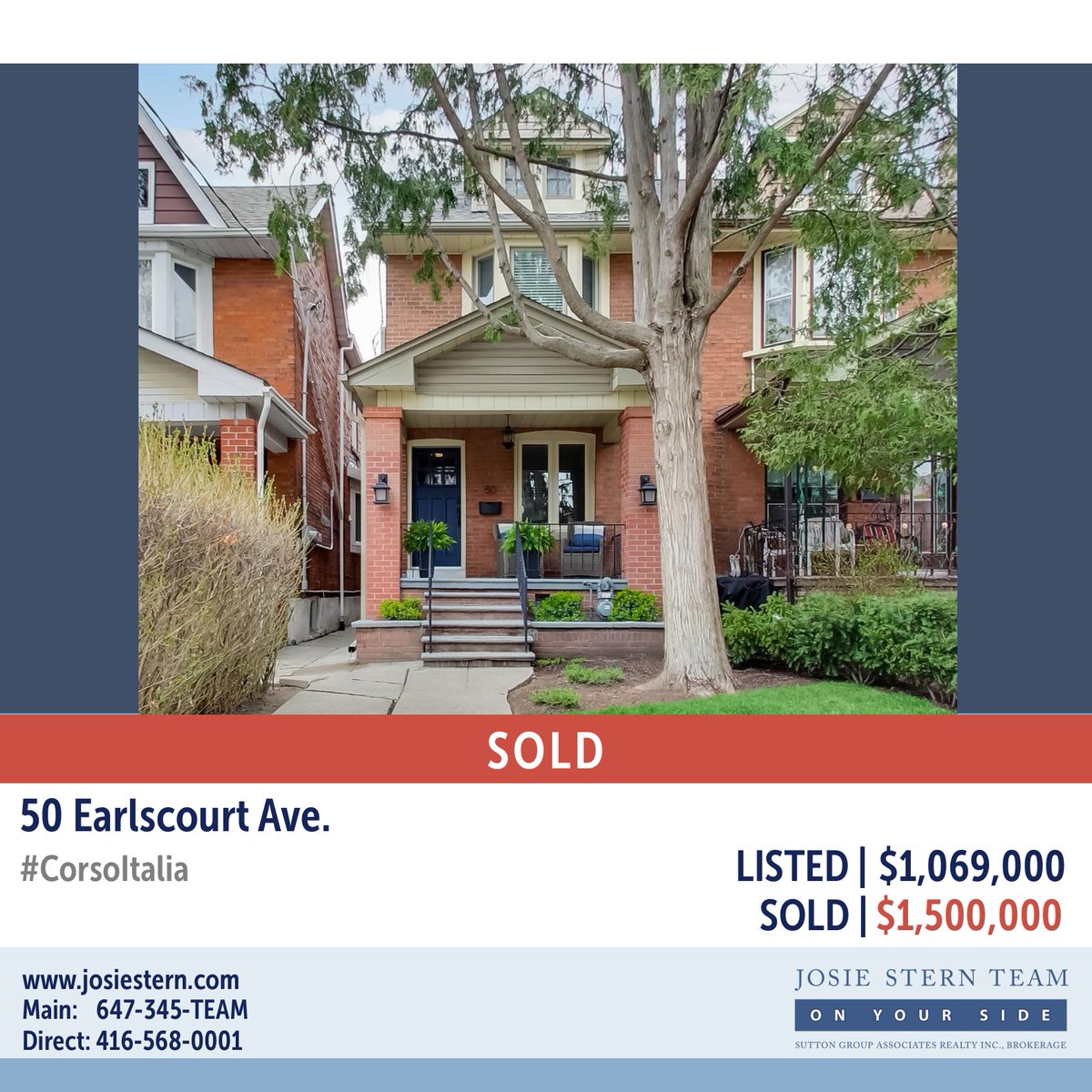 JosieStern's tweet photo. We did say it was #Impressive!
Listed at $1,069,000
Sold for $1,500,000
#SOLDbyTheJosieSternTeam
https://t.co/a2gd8wLG6X
#JustListed #SoldInOneDay #StClairWest
#ListingAgentsToronto #TorontoRealEstate
#JosieSternTeam #OnYourSide https://t.co/p9OG4tyNzV