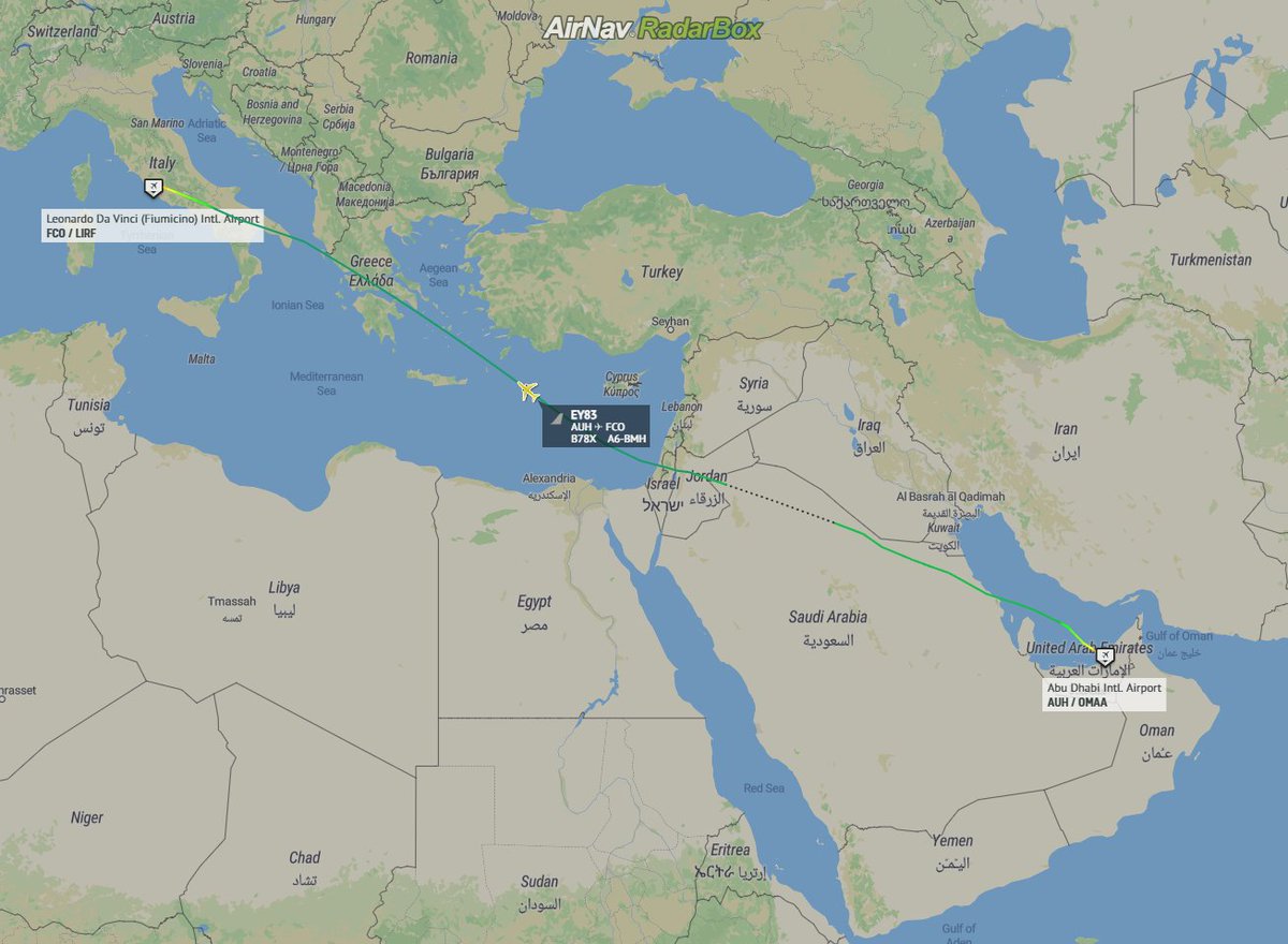 AirNavRadar's tweet photo. Etihad Airways recently celebrated Earth Day with a special “eco flight” utilizing one of its Boeing 787 aircraft. ✈️
Photo: Etihad Airways 📷
#EY83 flight data on RadarBox:
https://t.co/d0aZA9cY8g
#EtihadAirways #Boeing787 #SimpleFlying #RadarBox https://t.co/SPiZUZl2Cp