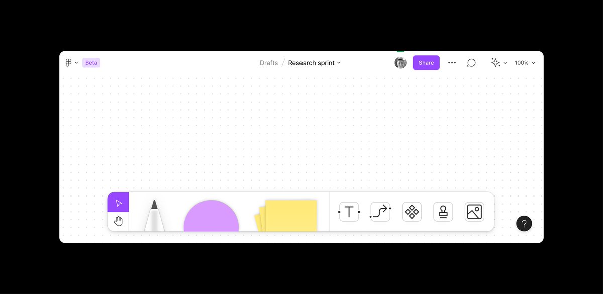   @figmadesign ' s new white boarding tool, FigJam launches today! I’m glad to be able to contribute in this huge team effort by leading the design of the toolbar. https://figma.com/figjam/ I’ll be updating this thread on some of the process and design details   https://twitter.com/figmadesign/status/1384905547099553792