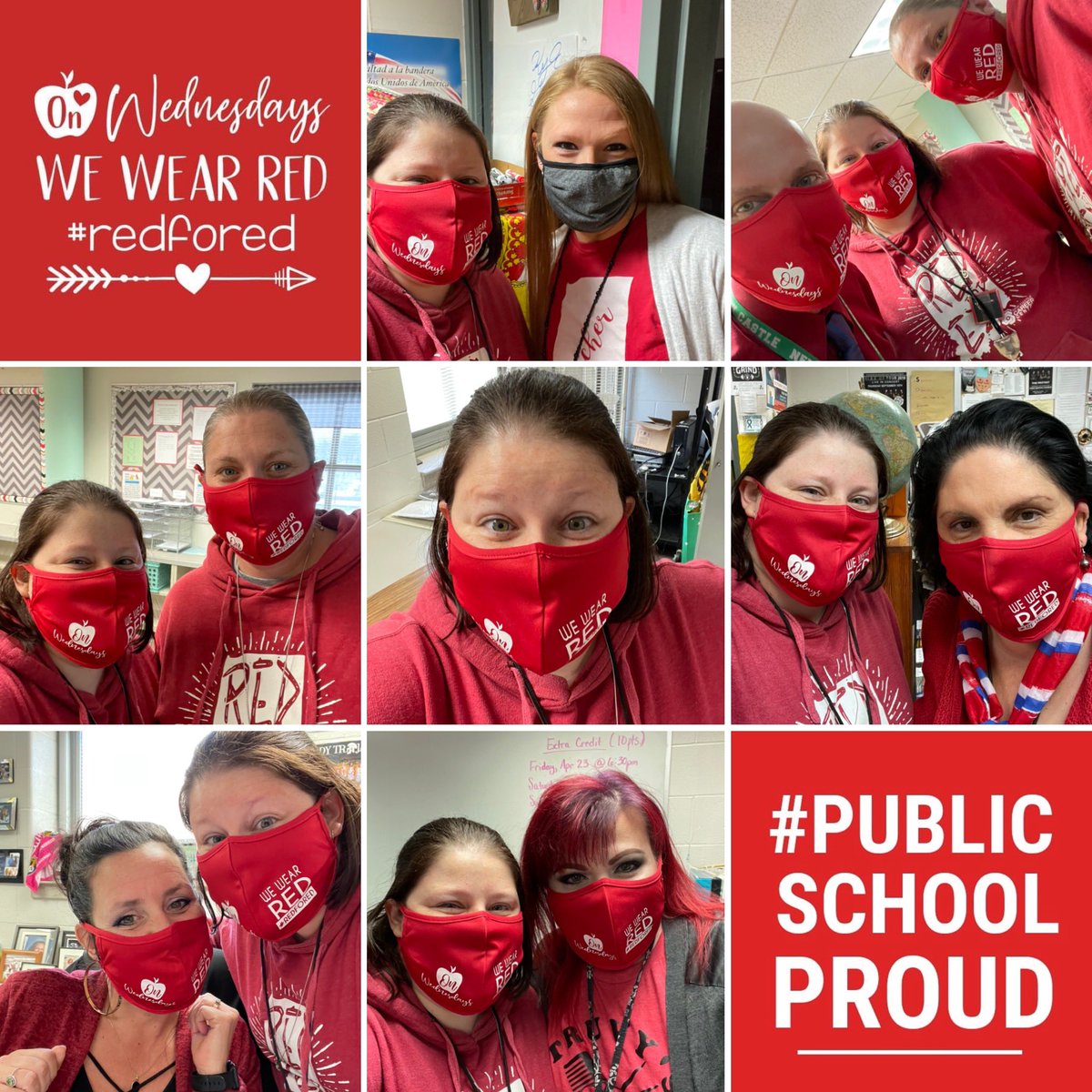 It’s Wednesday y’all!  You know we were all in our red today!  Hopefully you were too!  Make sure you wear that red to show support and love for public education!!  

#RedforEd  #InvestInEducationIN  #IamISTA  #ISTAProud  #NCEA  #supportpublicschools  #proudpublicschoolteacher