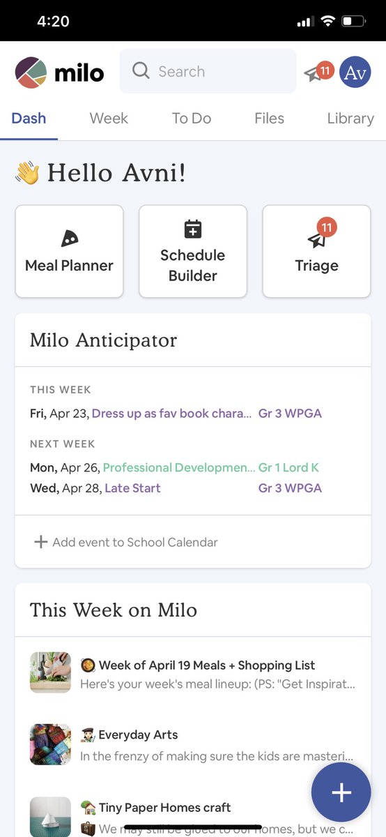 Nothing worse than no school day that leaves you scrambling for childcare or missing spirit day bc notice was buried on 3rd pg of pdf newsletter. 

Enter Anticipator. Milo adds school’s calendar, makes it easy for any parent to add new, for EVERY parent. 🥳

#100days100waysofmilo