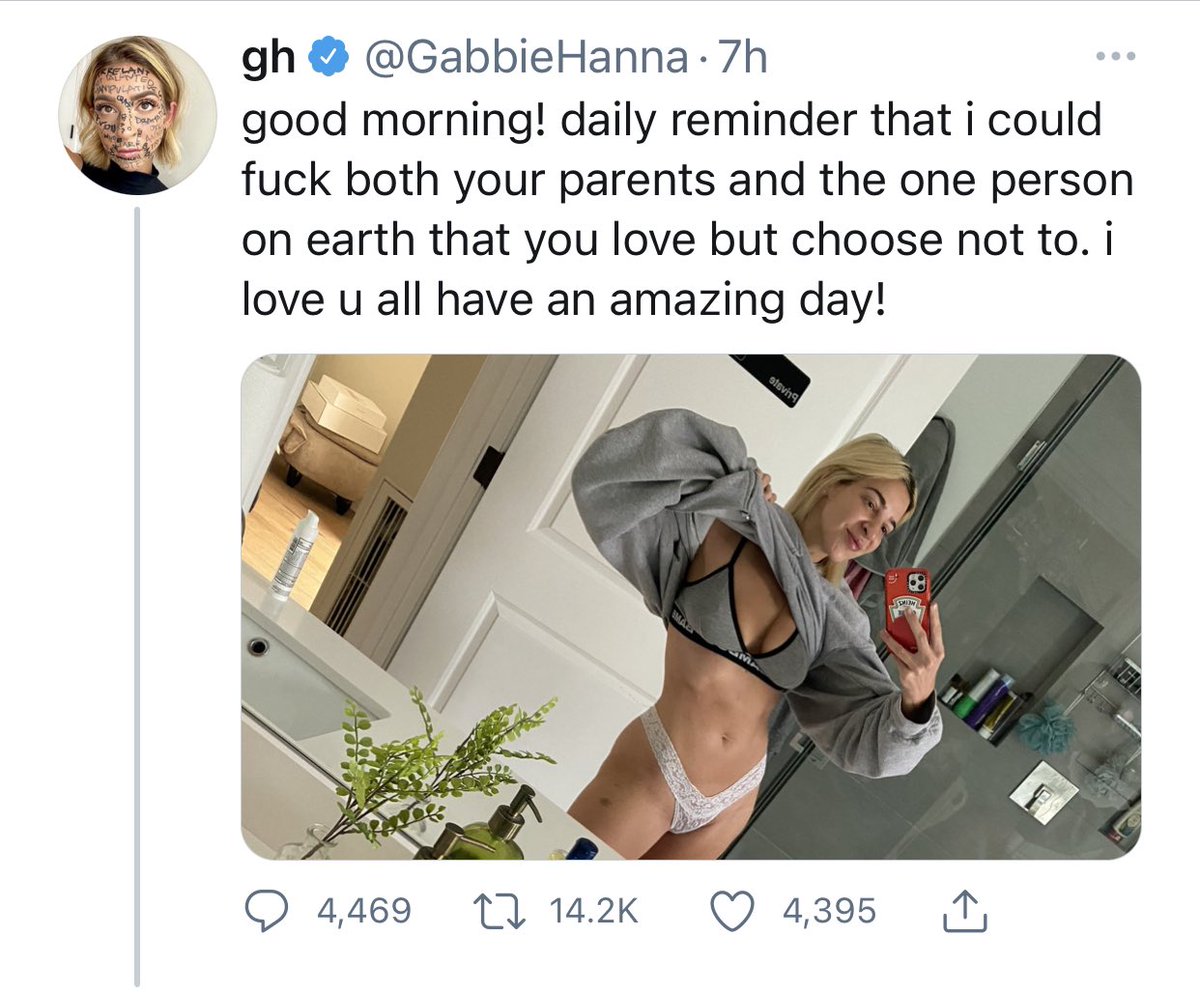 Zaxpreferstv On Twitter Me Omw To Warn My Parents About Gabbie Hanna