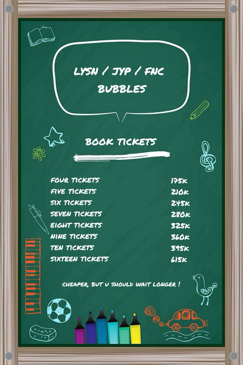 cyourrs's tweet photo. 🦋 Tickets Bubble Lysn/Jyp/FNC 🦋
Minat / tanya-tanya DM yaa ^^
#zonauang #bubblelysn #zonaaba https://t.co/SmmX76V9Ce