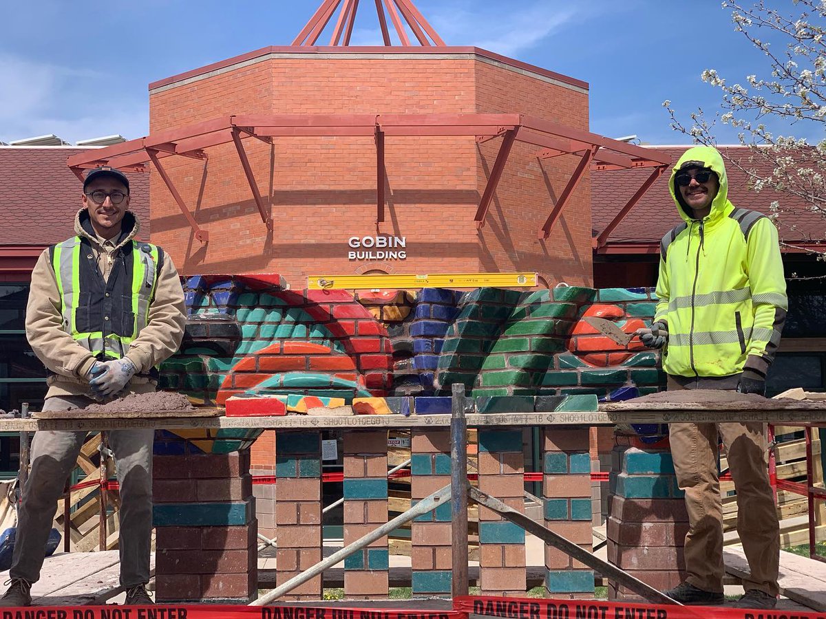 bacmwlocal7's tweet image. Isaac Massy and Max Berry working on an art masonry project for Williams Studios in Rocky Ford, Colorado. Check out those colors! 👏