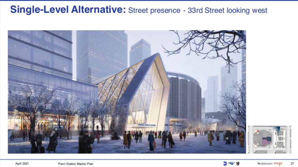 There will be new major entrances midblock on 33rd Street and 31st Street connecting to a light-filled mid-block Train Hall. There will also be new exit at the corners of 8th and 31st and 33rd, in addition to the new entrance on Seventh Avenue. /15
