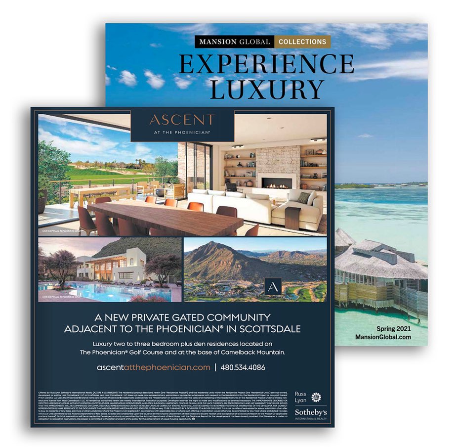 AscentScottsdal's tweet photo. While reading about overwater bungalows in the Maldives, sailing around the world, &amp; fine waterfront living, you’ll find Ascent at The Phoenician® included in this special edition of Mansion Global, a supplement to The Wall Street Journal. 

https://t.co/85wDKD4D8x

#scottsdaleaz https://t.co/16TXQUWOF8
