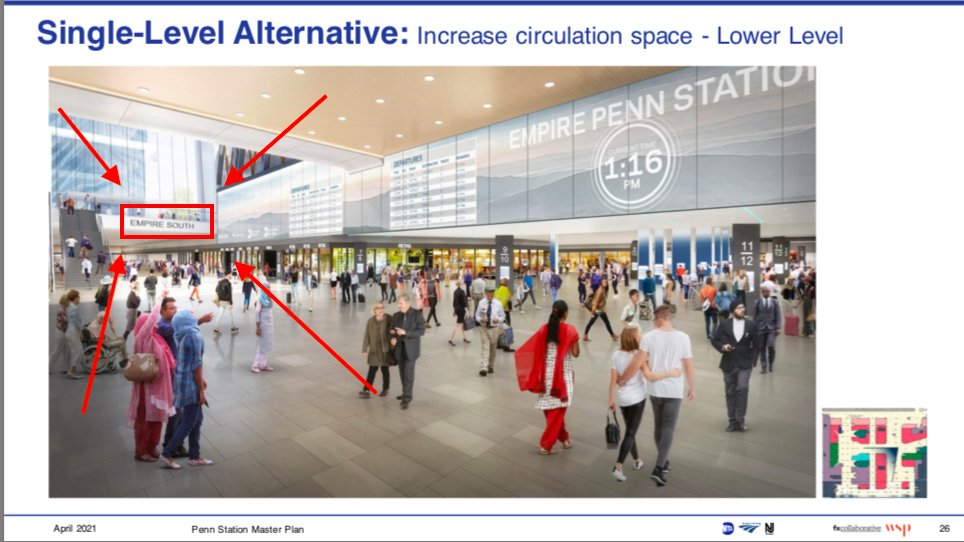 While Penn South isn't highlighted in the presentation, it's in the renderings & diagrams. There seem to be new exits @ the SW corner of 7/31, midblock @ 31st & the S corners of 8th/31st. The new 31st St Concourse seems to be below the 1st pair of new tracks south of Tk 1. /17
