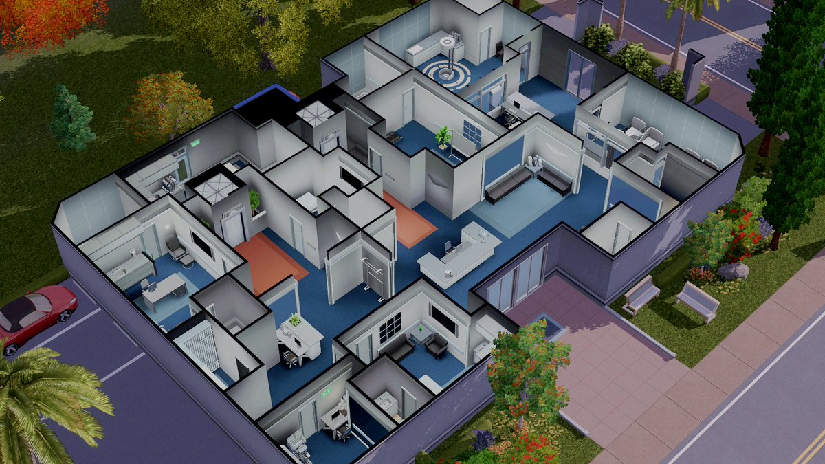 boringbonestv's tweet photo. Amen! I finally finished the hospital! Hahaha here are some prints of the final result <3 #OldSunset #SunsetValleyBeta #SunsetValley2021 #TheSims3Beta https://t.co/JBRkKXzUCJ