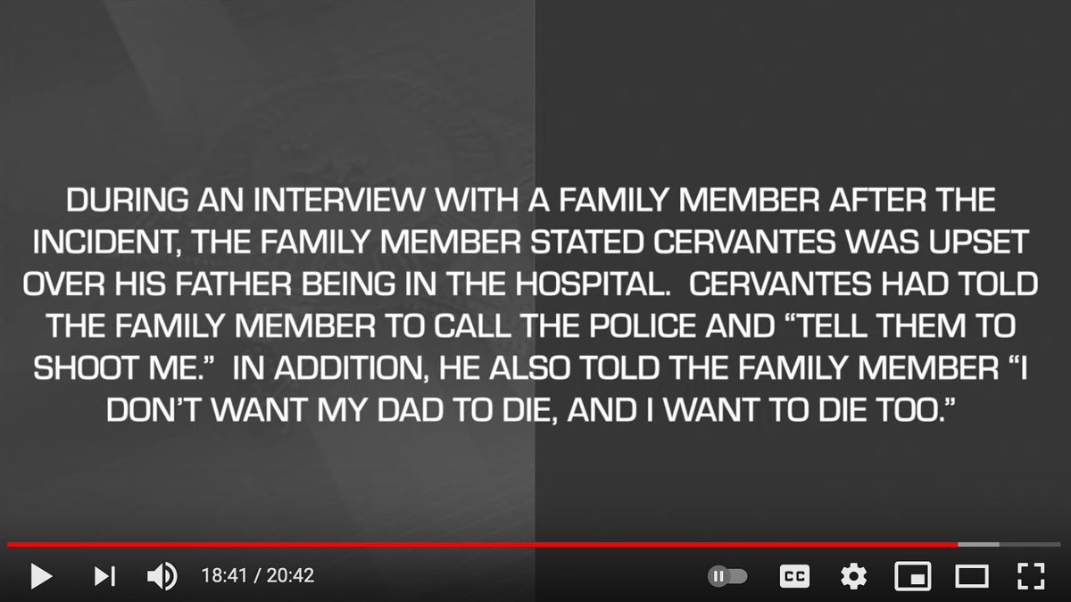 Then there's this nugget at the end of the critical incident video about Isaias being distraught over his father being in the hospital and expressing that he wanted to die if his father did. As if this is meant to justify shooting him somehow.