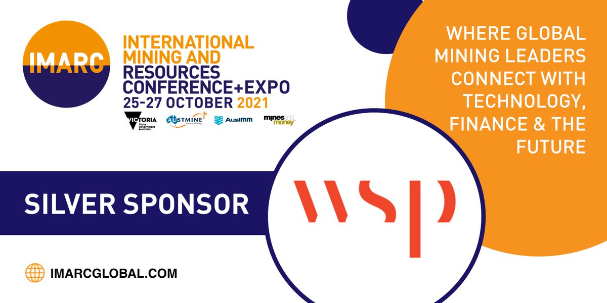 IMARC_Mining's tweet photo. We are excited to welcome @wsp as a silver sponsor to this year's IMARC. See who else is sponsoring here https://t.co/1GJY33GVRs
@MinesAndMoney #mining #investment #WSPProjects #FutureReady #CircularEconomy #Waste #Decarbonisation #PitToPort #ValuingWater #Water #DigitalTwin https://t.co/pxH0PqKEen