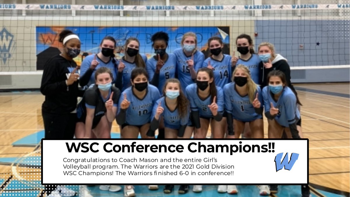 The Warriors are your WSC Gold Division Champions!! <a href="/WBvball/">Willowbrook Girls Volleyball</a>