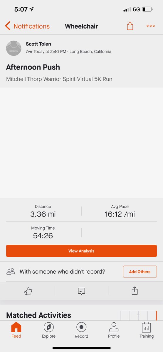 Mitchell Thorp Warrior Spirit Virtual 5K Run. This event took place back in February of 2021. Another virtual 5K run completed. I didn’t asked for a medal for this run.

#teamscotttolen
#gritfreedomchair
#aeromobility
#MitchellThorpFoundation
#MitchellThorpWarriorSpirit5KRun