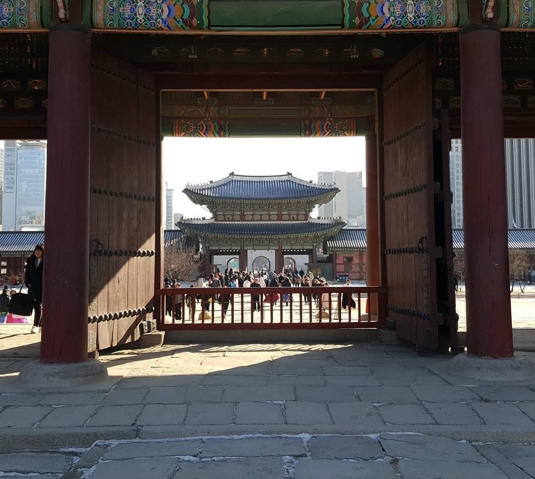 Gyeongbokgung Palace is beautiful. Make sure to take time to walk through the Gwanghwamun Gate so you can see all the statues. Inside the palace is the National Folk Museum. There are always young men and women there wearing hanbok for photoshoots, and they all look amazing 