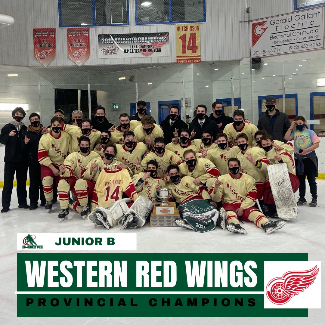 🏆 2020-21 #HockeyPEI PROVINCIAL CHAMPIONS:

Junior B ➡️ Western Red Wings

Congratulations! 👏