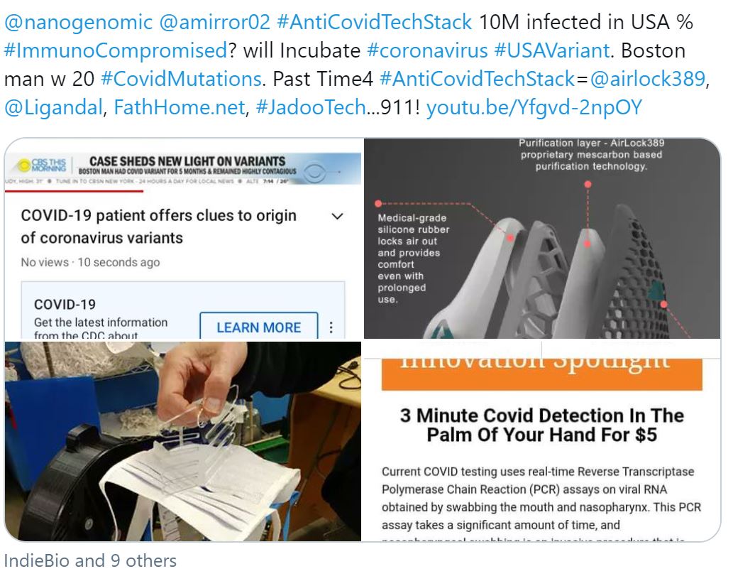 ak2webd3's tweet photo. @moxie That's why were Backing$ #AntiCovidTechStack=@airlock389 @Nasa,@amirror02's https://t.co/RraJIXYhHx,#JadooTech 3x,@NanoGenomic's @Ligandal,#DarkQuadrantLabs... https://t.co/o1jGaVIeFL w #BostonVariant,#DualMutation,#UKVariant attaches2 #HIV w #SpikeProtein https://t.co/5Hm8egliYa https://t.co/ozzFn2YnyH