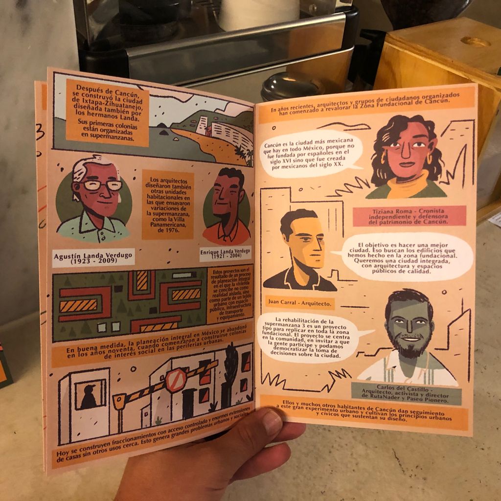 landa_arqs's tweet photo. Si vives en Cancún, puedes ir a Café Donceles por versiones impresas de nuestros cómics “Bienvenidos a Cancún. El plan maestro de la ciudad más moderna de México” y “Qué es una supermanzana?” (1/2) https://t.co/khv88YF748