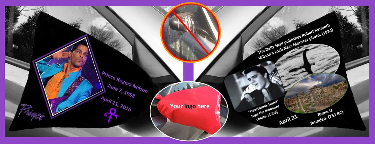 MirrorMateMitt's tweet photo. The Purple reign ends, Elvis' 1st number one, the 1st "head and neck" and most iconic (and fake) Nessie photo, The Eternal City is founded. 
Commemorate an event, Spread your message. Protect your paint job: https://t.co/oV0APQPXpe https://t.co/BCX3vEOW1S
