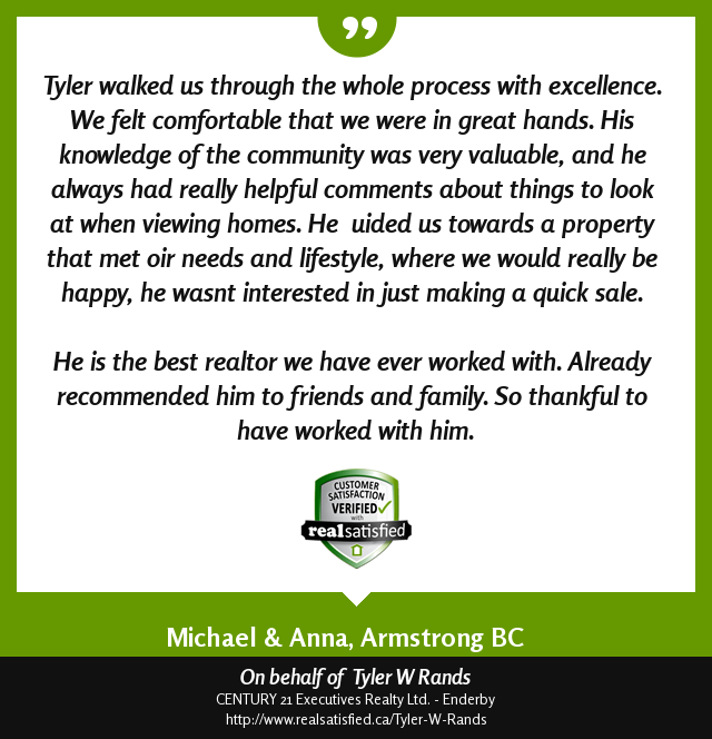 Recommendations like this are what make this job so rewarding. realsatisfied.ca/Tyler-W-Rands via <a href="/realsatisfied/">RealSatisfied</a>