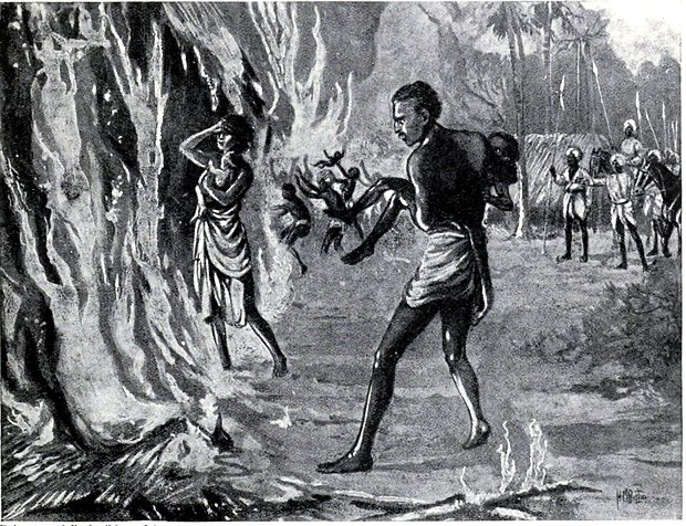 aamanlamba's tweet photo. The Pindaris were irregular military plunderers in 17th-19th-c India who initially were with the Mughal army, later the Maratha army, finally on their own before being eliminated in 1817-18 Pindari War https://t.co/FIBN4LbQ3r Villagers burning themselves to avoid Pindaris, 1815 https://t.co/pYF3923xnN